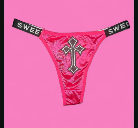 The Sweet Magical Flower - Hot Pink / White / Black Ritual Activated Thong
