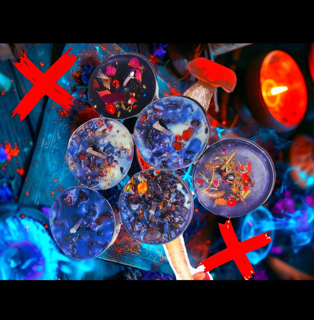 Protection Bubble Of Healing & Luck Unnegatively Affectable - Intention Manifestation - 6 Day Amplifers - 6 Pack Ritual Tealight Candles W/ Needed Gifts & Tools Added