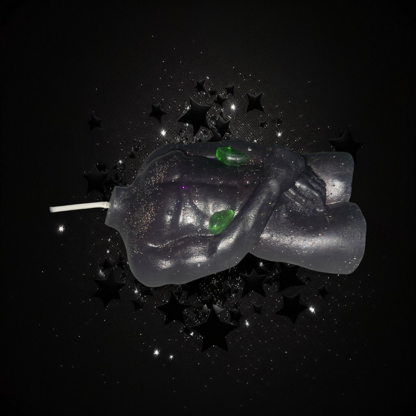 Stars Align For Me - Green Stone Filled Ritual Masculine Blessing & Abundance Wish Candle