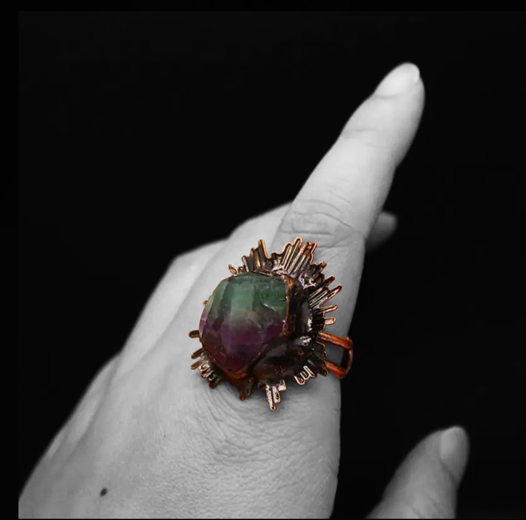 Stone Of Healed Clarity & The Hearts Desires - Fluorite Ritual Ring Activated & Blessed