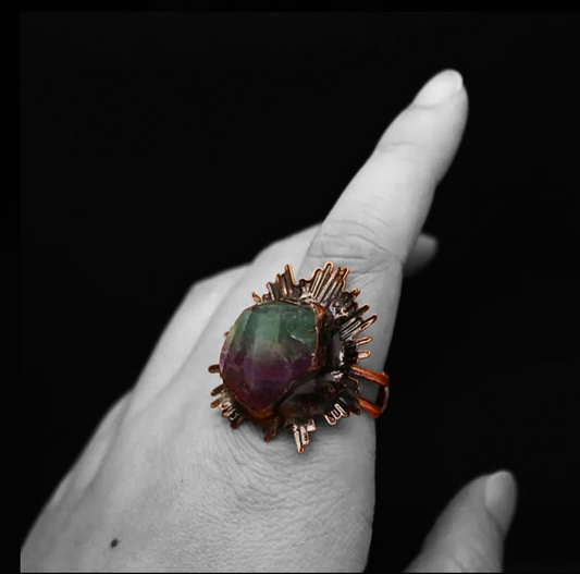 Stone Of Healed Clarity & The Hearts Desires - Fluorite Ritual Ring Activated & Blessed