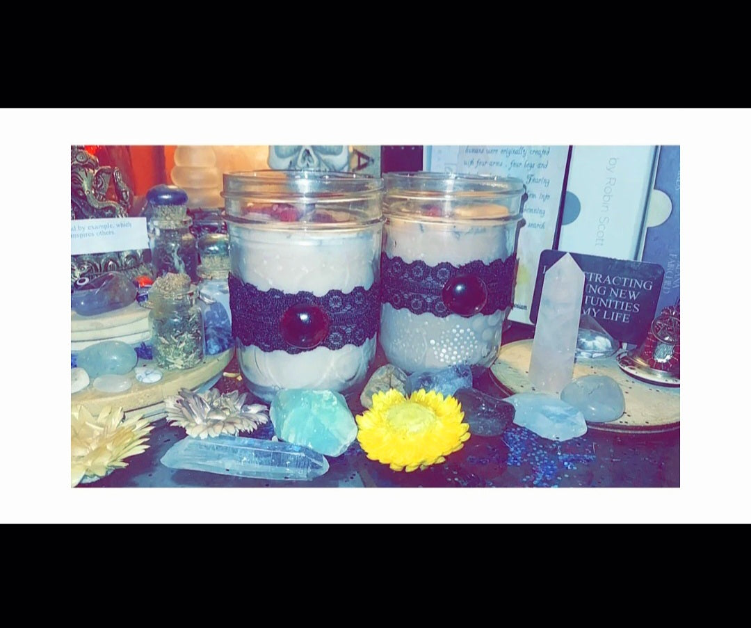 Love Intensification & Protection Ritual Candle With Crystals