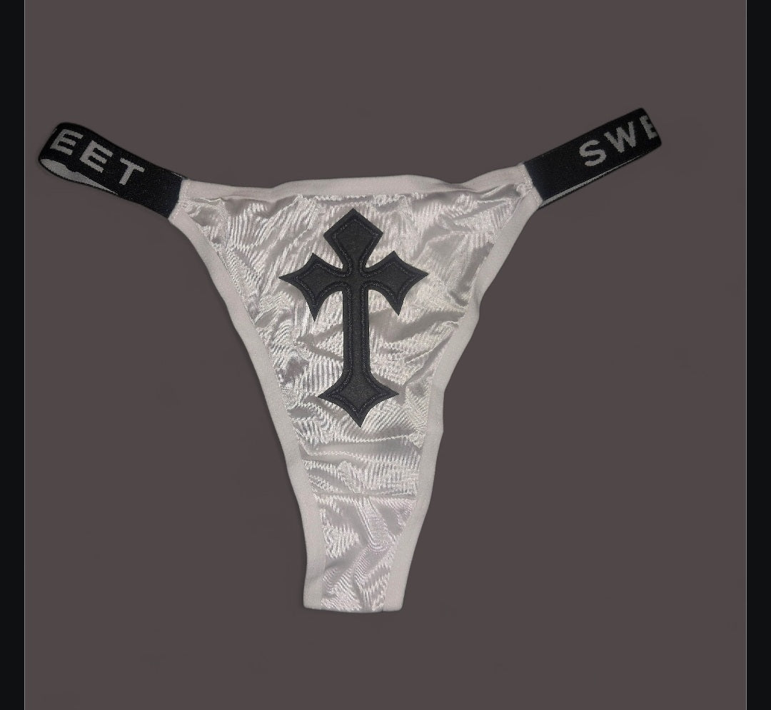 The Sweet Magical Flower - White / Black Ritual Activated Thong