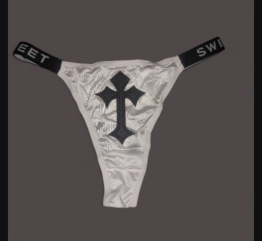 The Sweet Magical Flower - White / Black Ritual Activated Thong