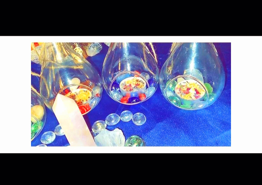 Ritual Hanging Glass Holders With A Ritual Candle