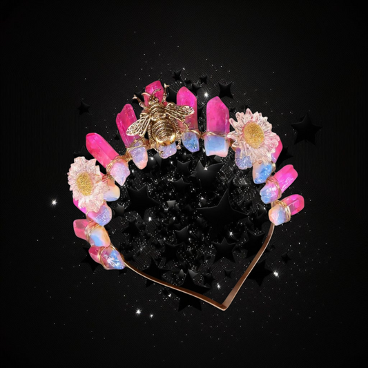 Goddess Of Growth & Increases - Pink & Blue Tourmaline Crystal Ritual Activated Headband Crown