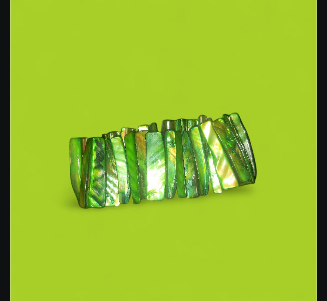 Energy Wave Calmer & Corrector - Ritual Activated Green Abalone Bracelet