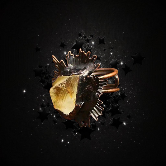 Stone Of Confidence & Positivity - Yellow Apatite Quartz Ritual Ring