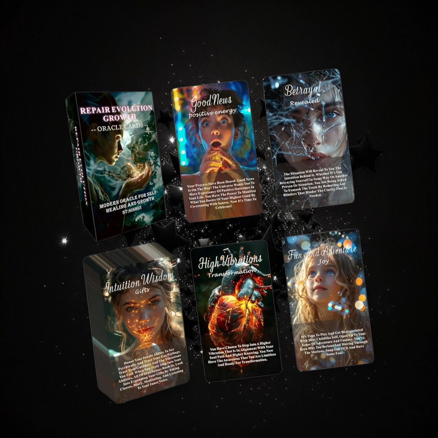 Repair, Evolution, Growth Oracle Deck & Ritual Reading Elixir & Activated Crystal