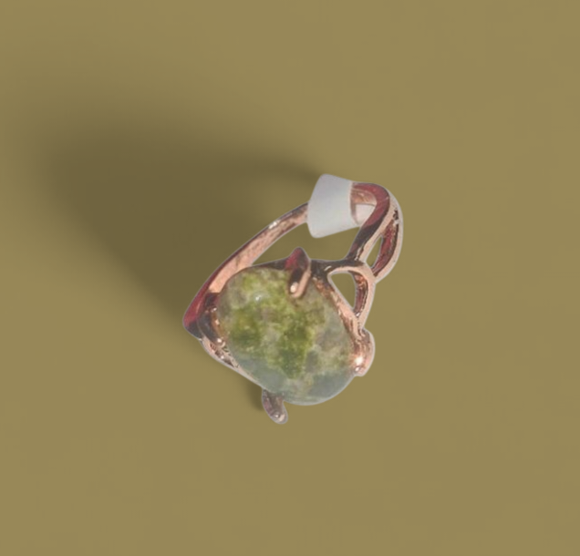 Moss Agate Crystal Ritual Ring
