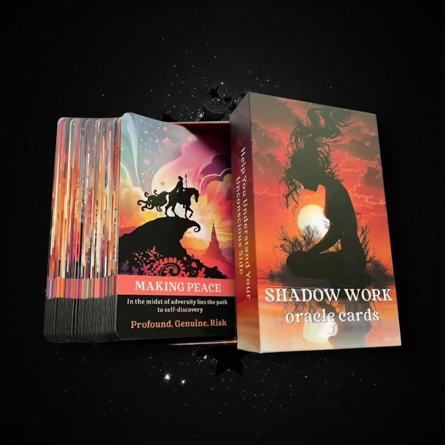 Shadow Work Oracle Deck & Ritual Reading Elixir & Activated Crystal