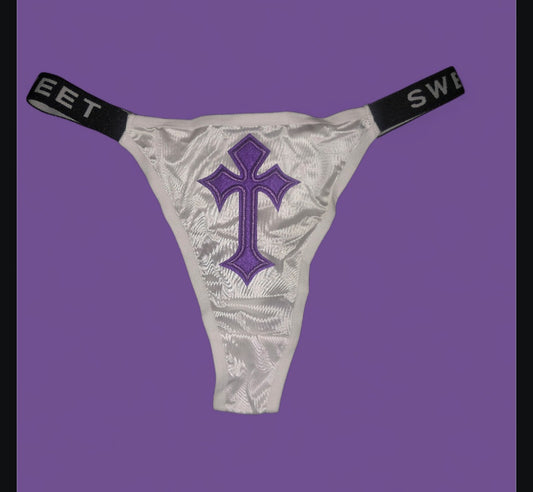 The Sweet Magical Flower - White / Purple / Black Ritual Activated Thong