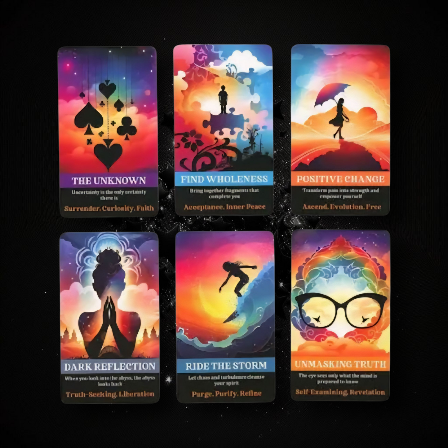 Shadow Work Oracle Deck & Ritual Reading Elixir & Activated Crystal