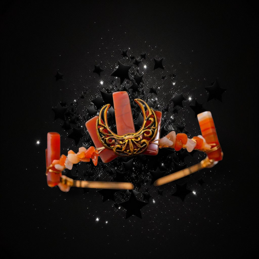Goddess Of Power & Authority - Red Carnelian Ritual Activated Crystal Headband Crown