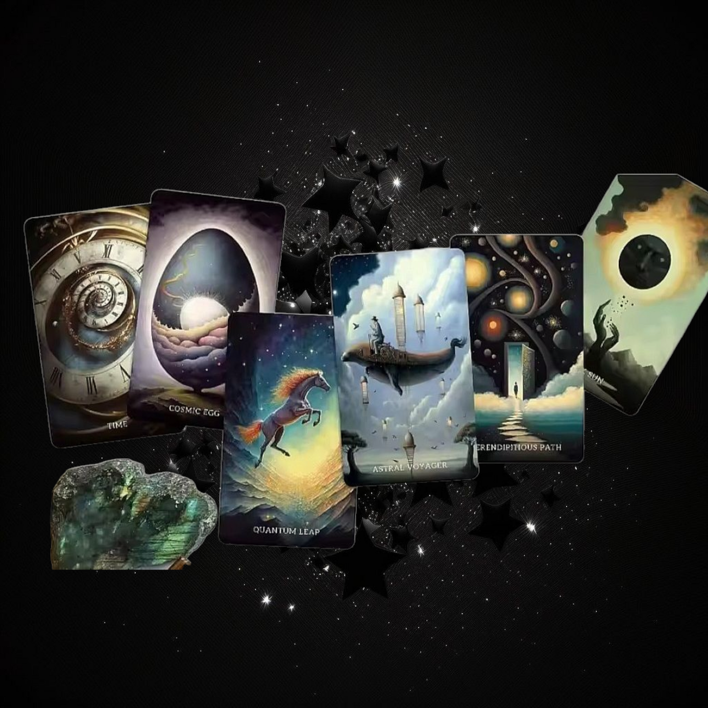 Cosmic Dreamer Oracle Deck & Ritual Reading Elixir & Activated Crystal