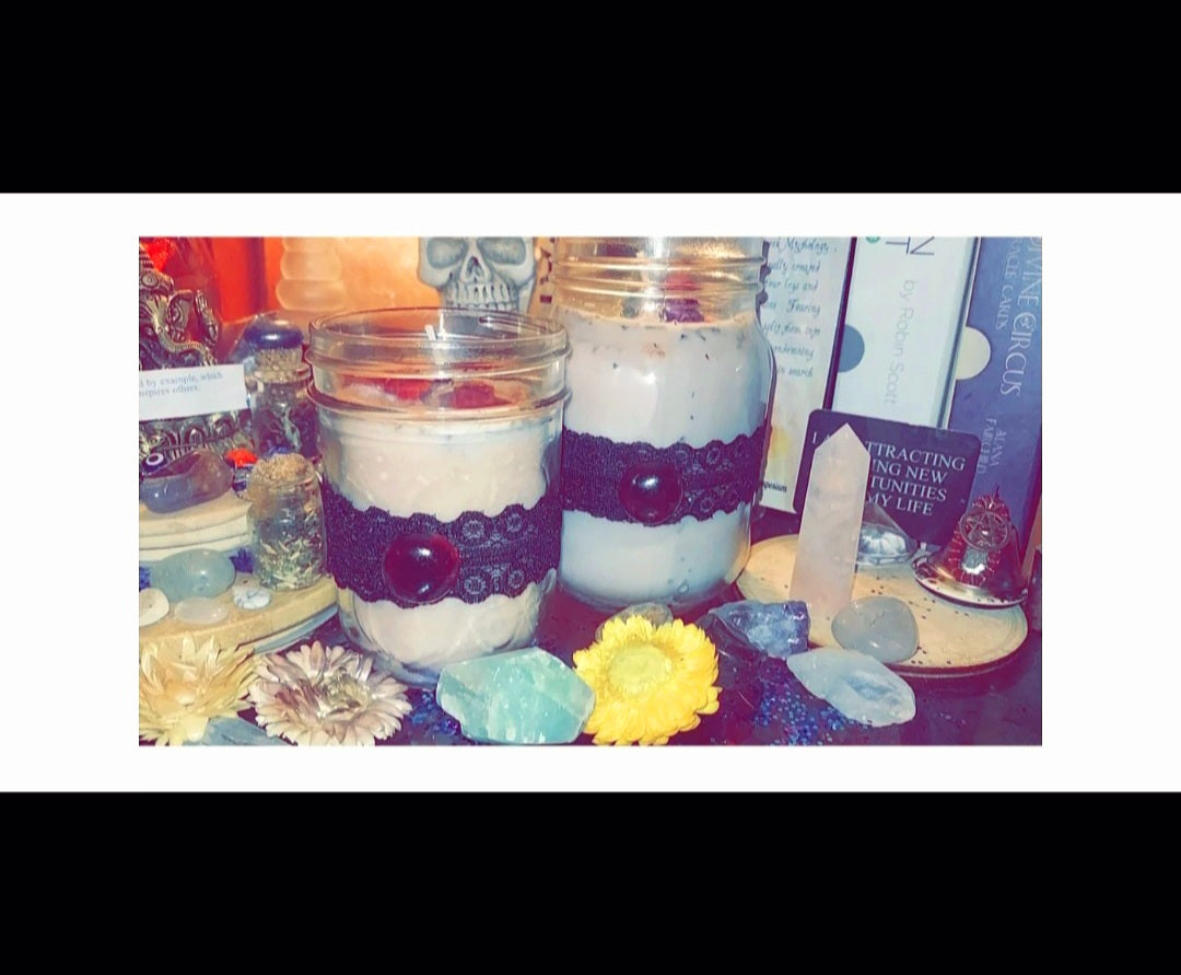 Love Intensification & Protection Ritual Candle With Crystals
