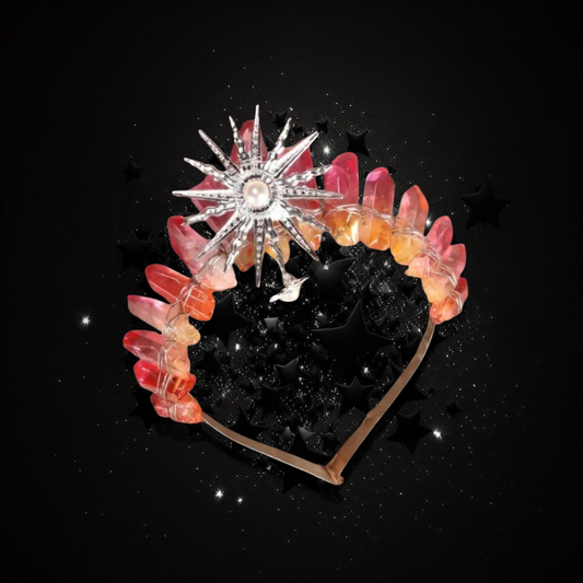 Goddess Of Status Upgrades - Red & Orange Tourmaline Ritual Activated Headband Crown