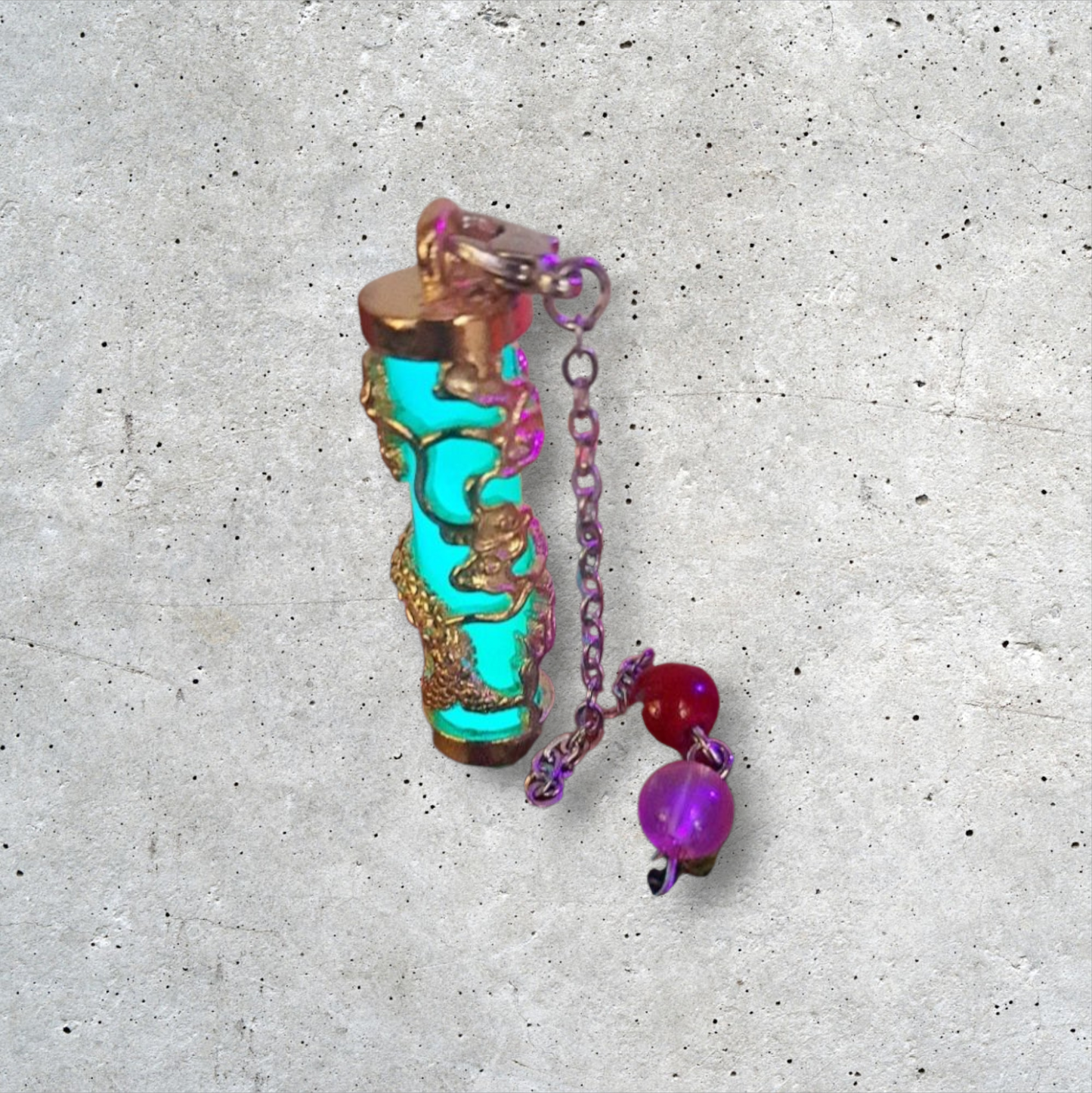 Blue Glow In The Dark Pendulum & Necklace
