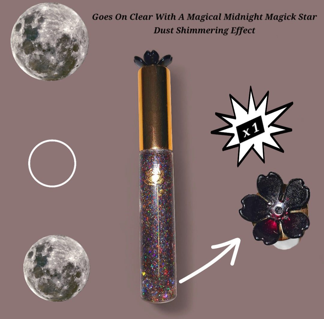 Midnight Magic - Galaxtic Star Dust - Clear Ritual Activated & Blessed - Instant Manifestation & Cleansing Energy Lip Gloss
