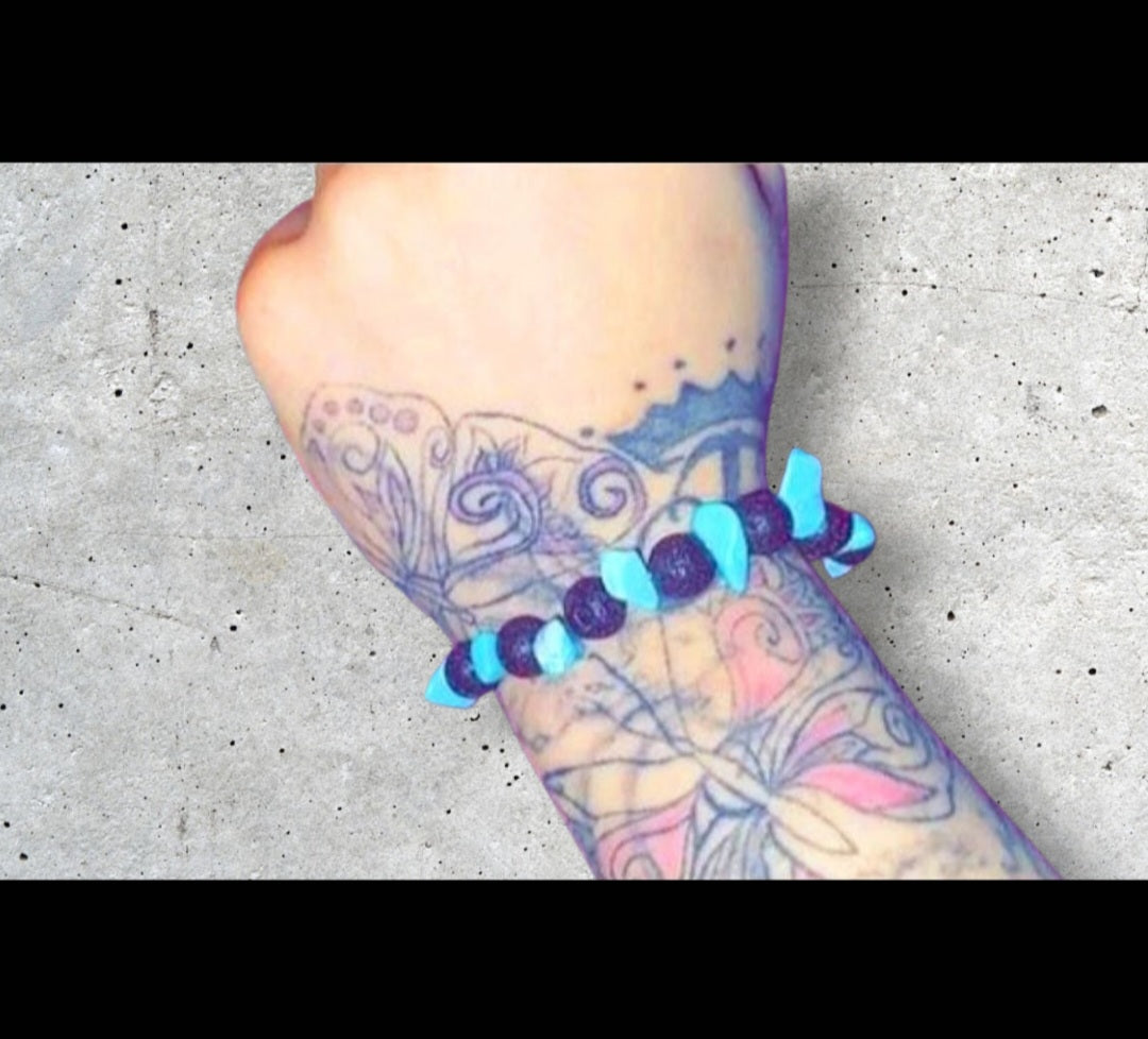 Lava Stone & Blue Jasper Crystal Ritual Protection Bracelet