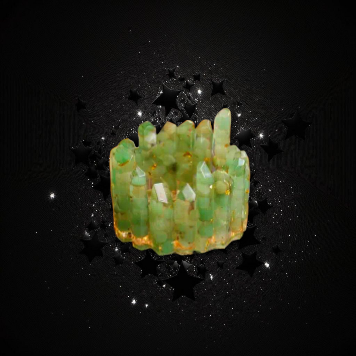 Energetic Golden Green Aventurine Antenna To Send Intentions Into The Universe - Ritual Activated & Blessed
