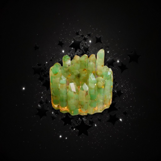 Energetic Golden Green Aventurine Antenna To Send Intentions Into The Universe - Ritual Activated & Blessed