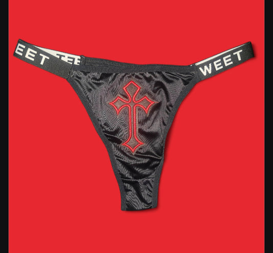 The Sweet Magical Flower - Black / Red Ritual Activated Thong