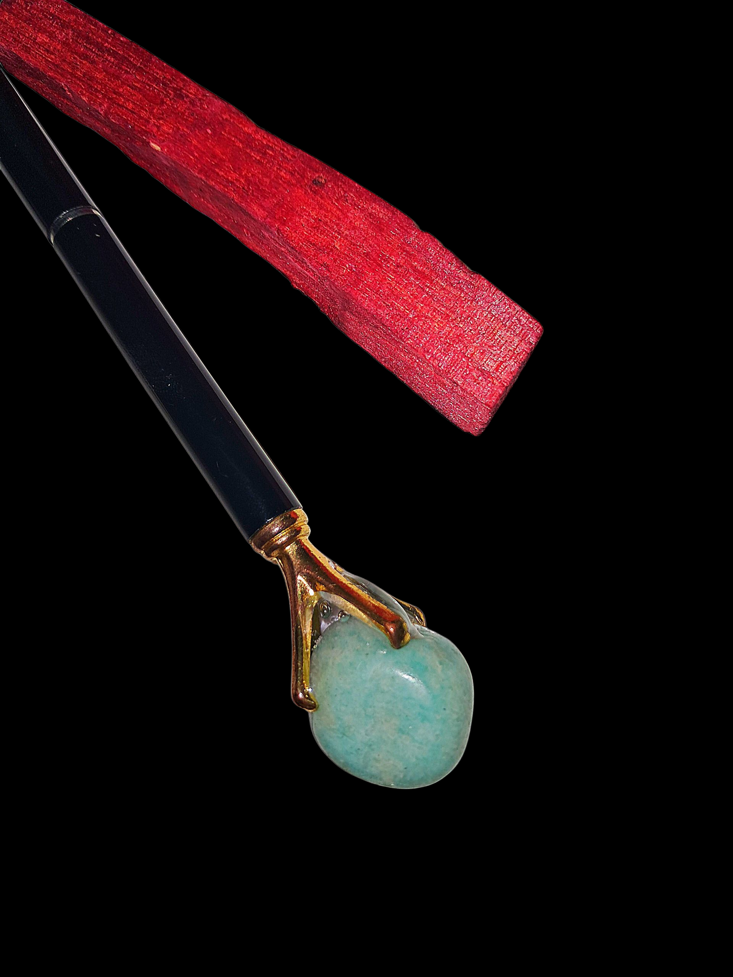Amplified Manifesting Amazonite Stone Ritual Pen & Red Palo Santo Stick