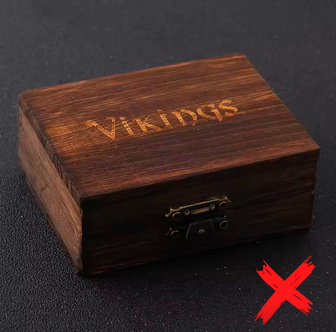 Masculine Runes Energy Cloaking & Protection Shield - Love & Life - Ritual Activated & Blessed Metal Carved Adjustable Necklace w/Wooden Gift Box