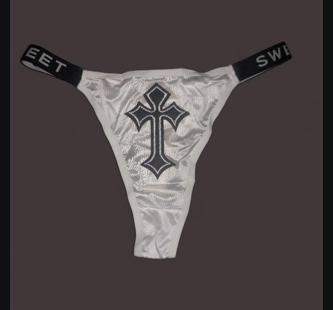 The Sweet Magical Flower - White / Black Ritual Activated Thong