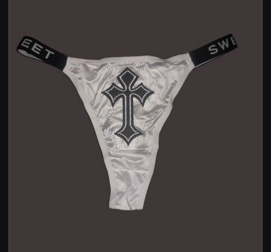 The Sweet Magical Flower - White / Black Ritual Activated Thong