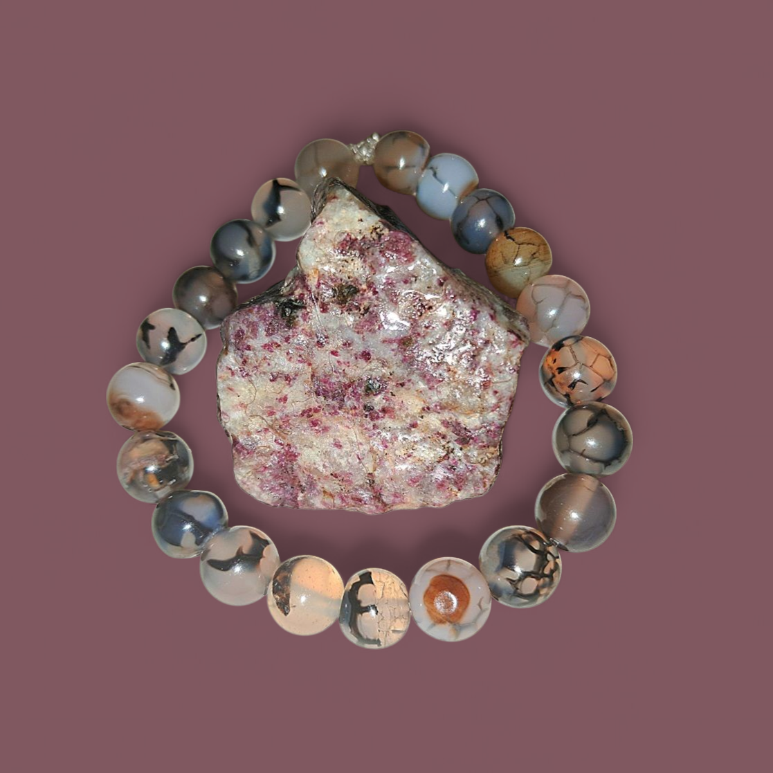 Peace, Strength, Power Snake Stone Ritual Bracelet