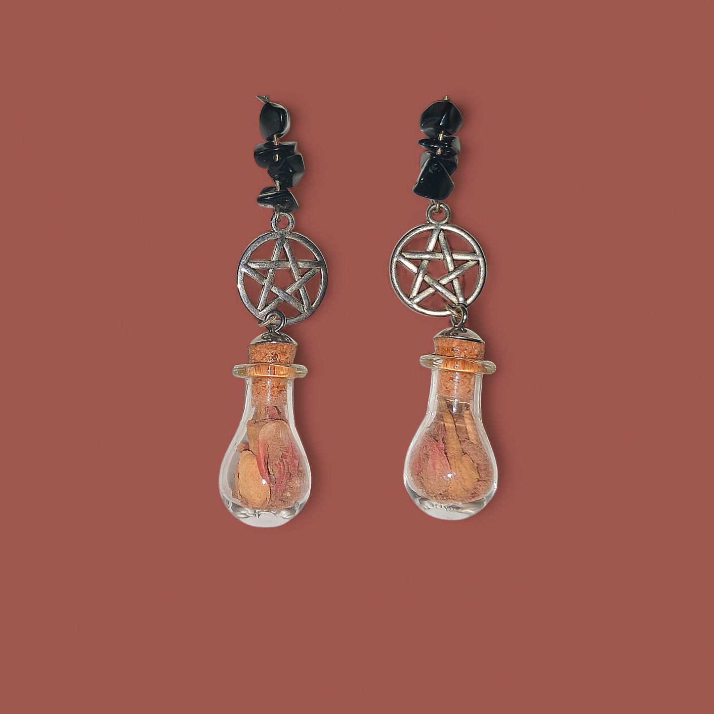 Warfare Protection Black Obsidian Ritual Earrings