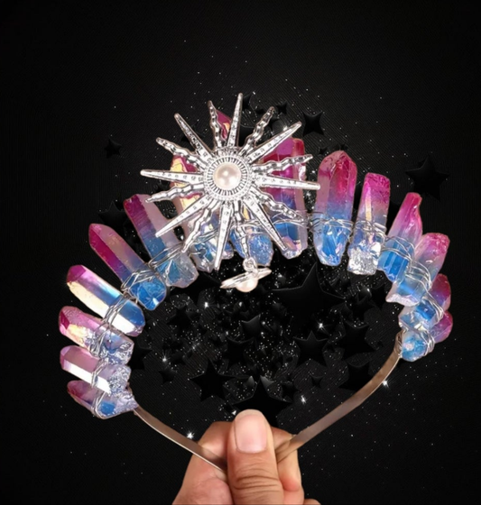 Goddess Of A Happy Life -Watermelon Crystal Ritual Activated Headband Crown