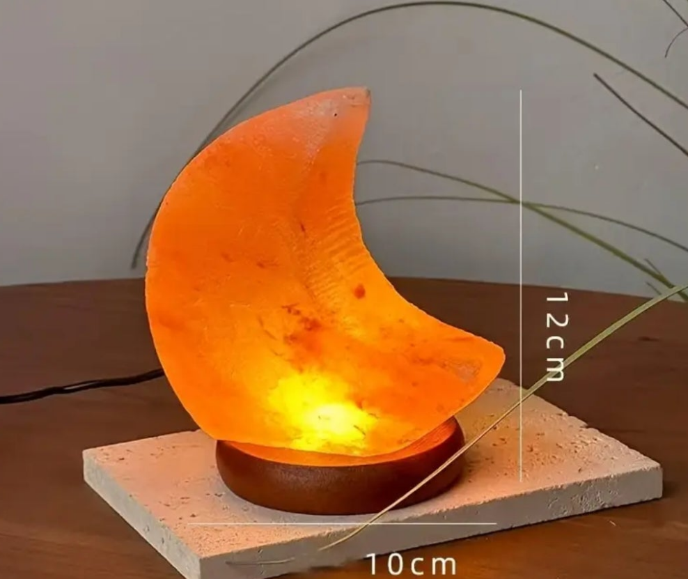 Citrine Transmuting Cresent Crystal Moon Ritual Lamp - Activated & Blessed