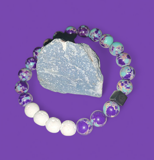 No Stress Only Creativity & Bliss Purple Emperor Stone Ritual Bracelet