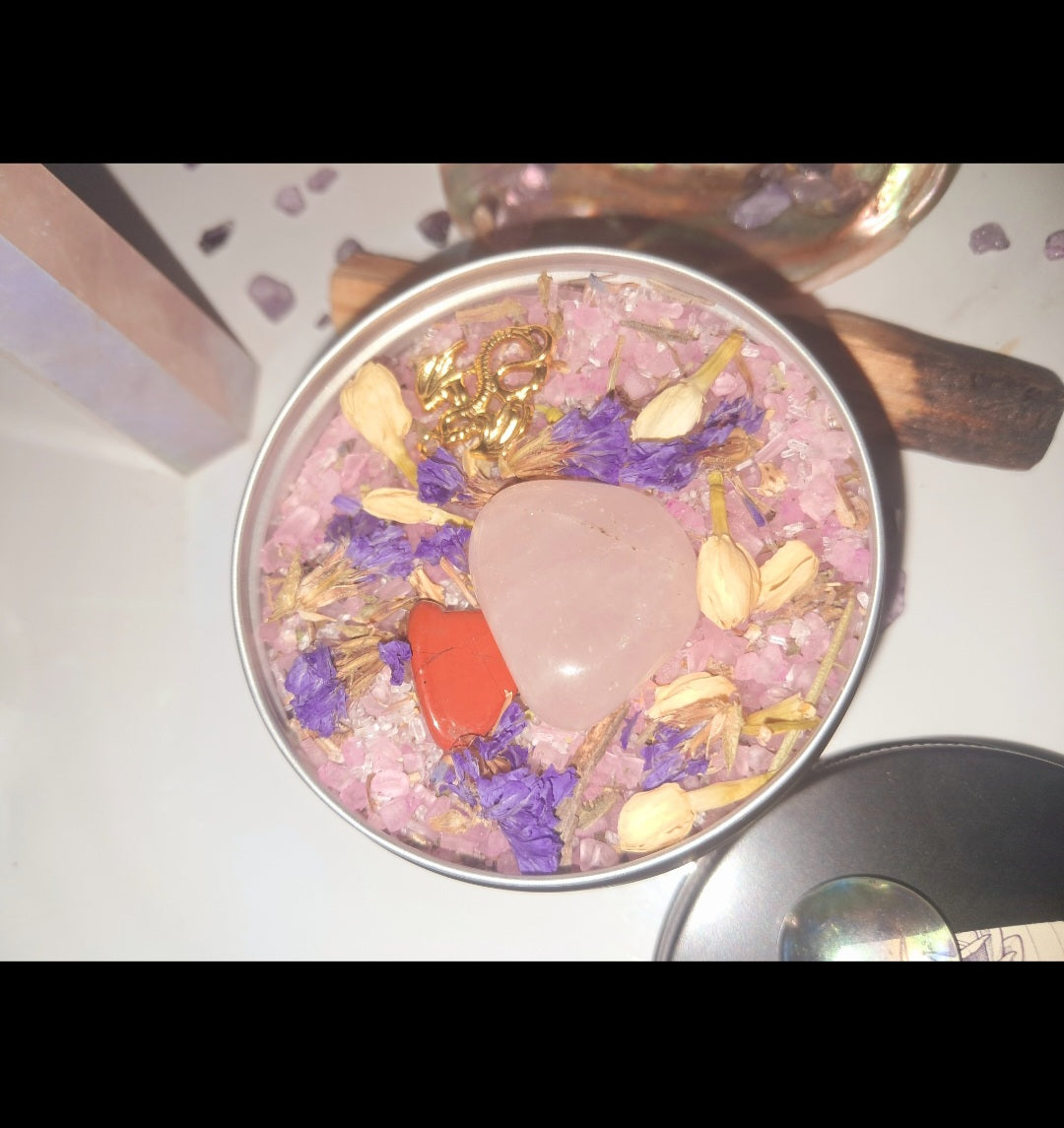 Love Ritual Spiritual Bath Jar & Crystals