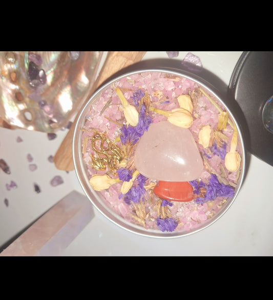 Love Ritual Spiritual Bath Jar & Crystals