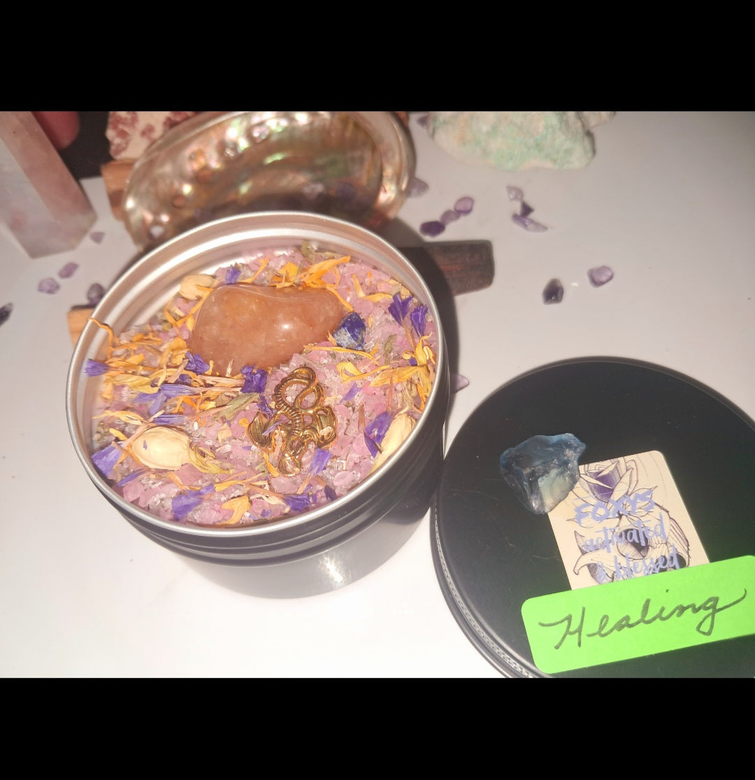 Strong Mind & Body & Soul & Energy Healing Ritual Spiritual Bath Jar & Crystals