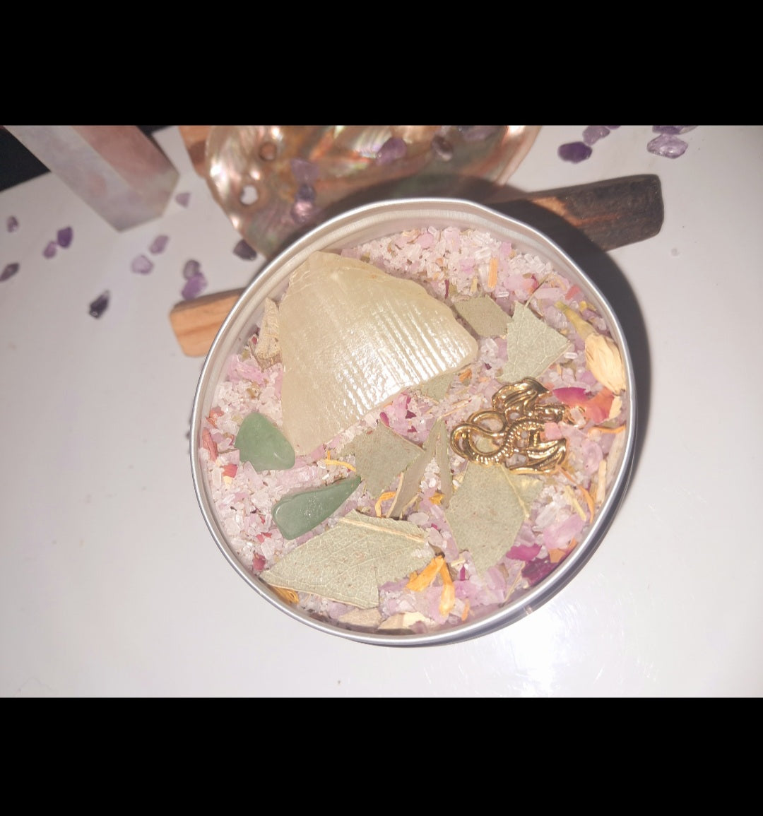 Road Opener Ritual Spiritual Bath Jar & Crystals