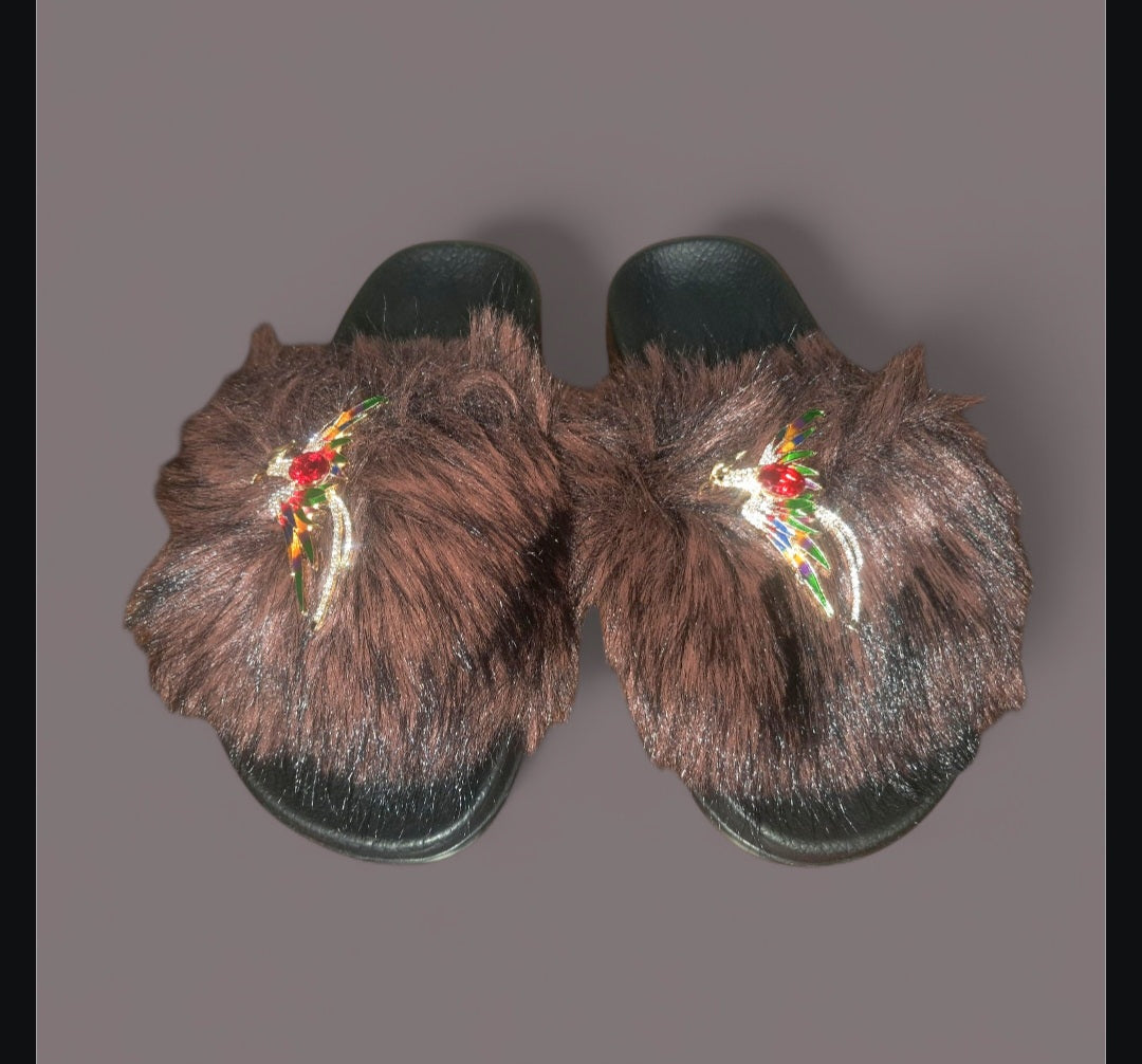 Every Step Counts - Mocha Bear Brown/Black Ritual Manifesting & Protection Activated & Blessed Slides