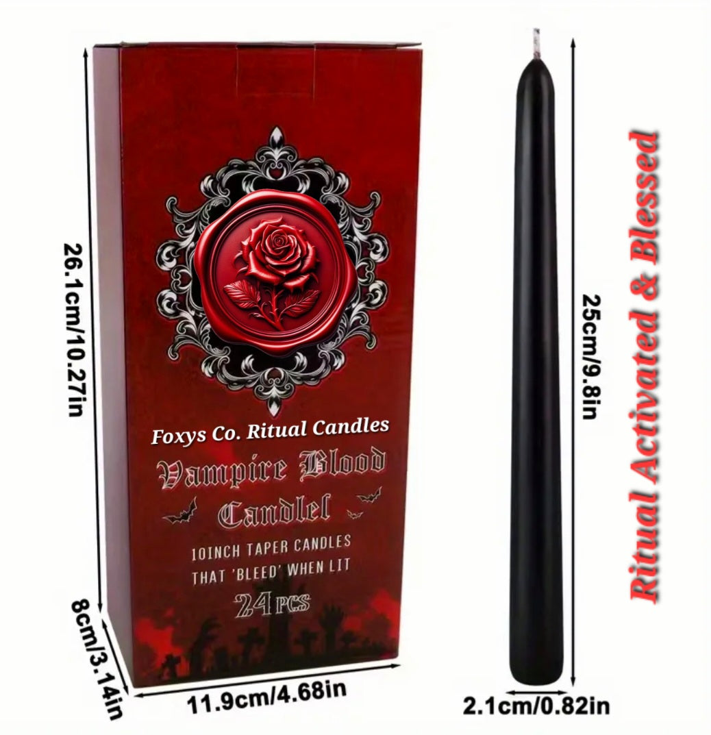 Blood Of A Angel To Bind / Protect Love & Karmic Repellent Of Demons & Vampires & Siphoning / Road Blocks / Bad Luck - Ritual Activated & Blessed Blood Candles - Set Of 24