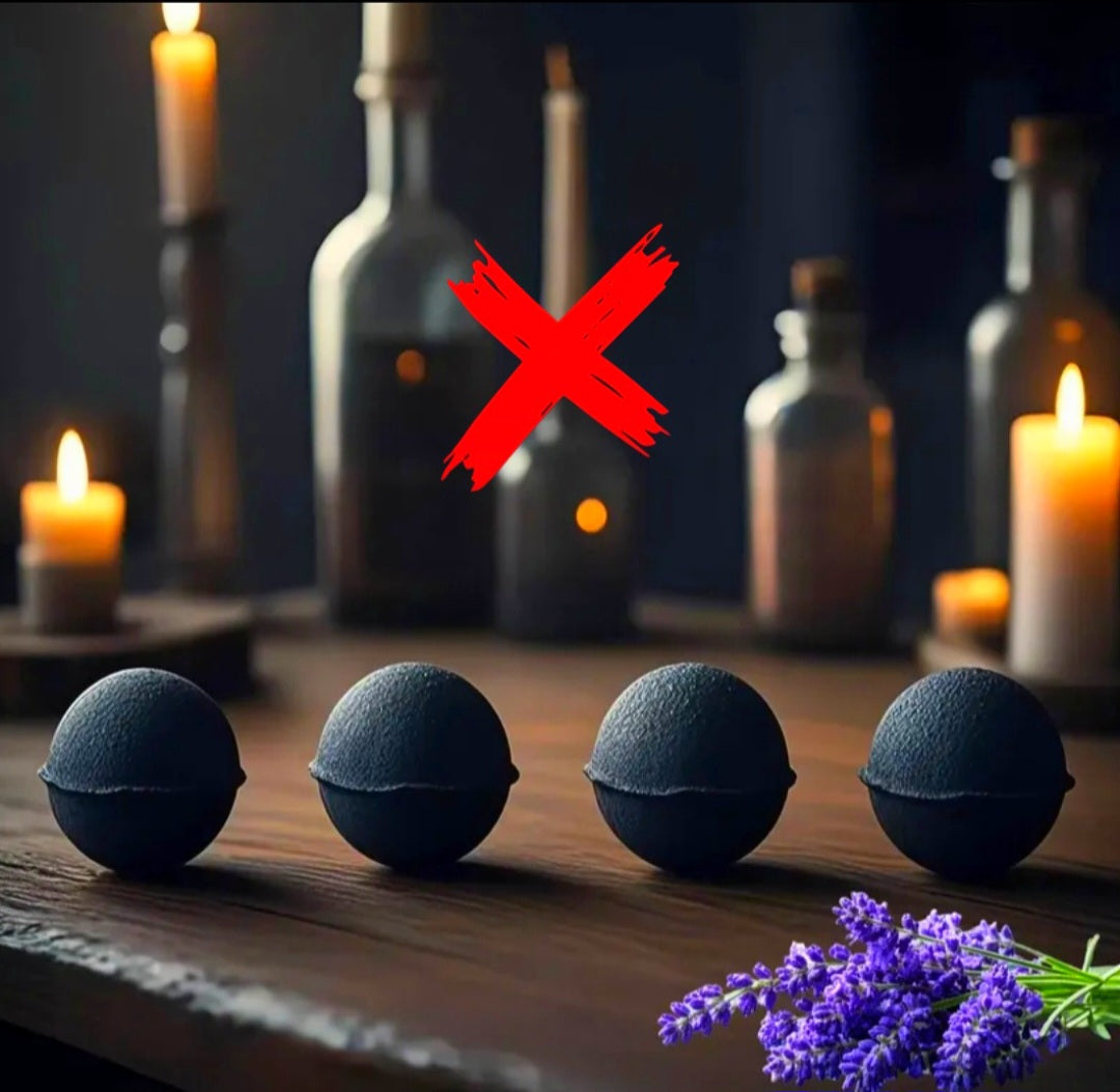 Karmic Repellent - Extremely Powerful Boundaries Activated & Blessed & Secured - Ritual Black All Natural Bath Bombs Set Of 16