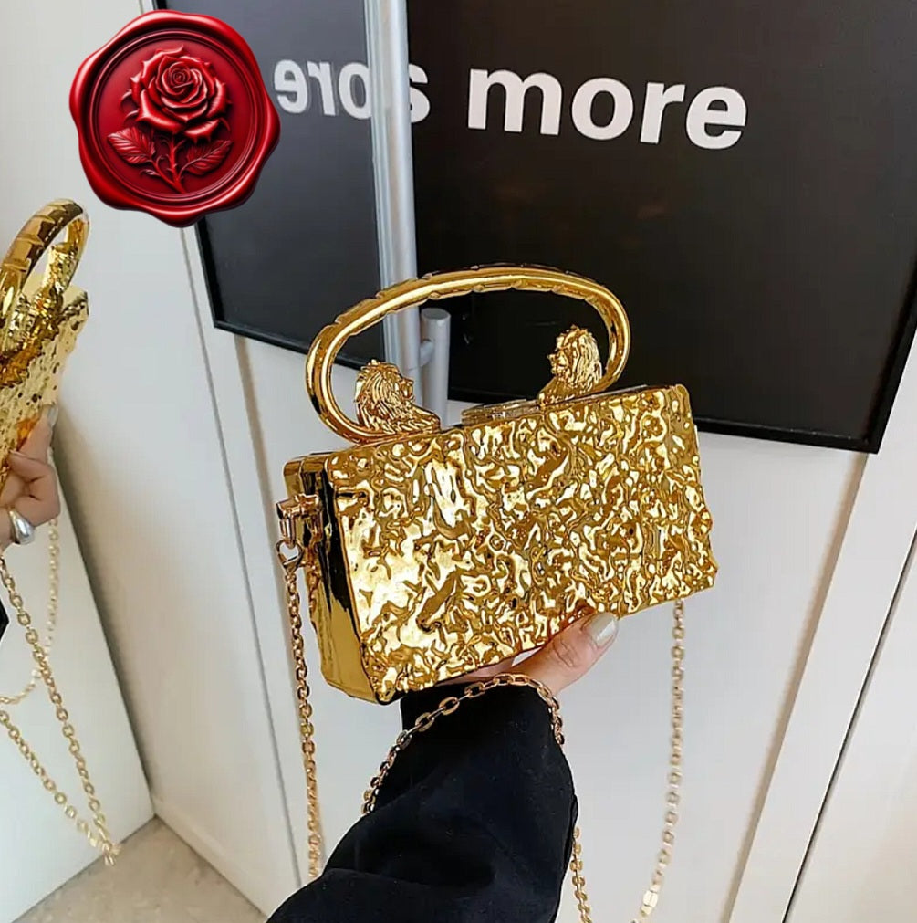 Lion Goddess & Siren Confidence  - Red / Gold Ritual Activated & Blessed Purse