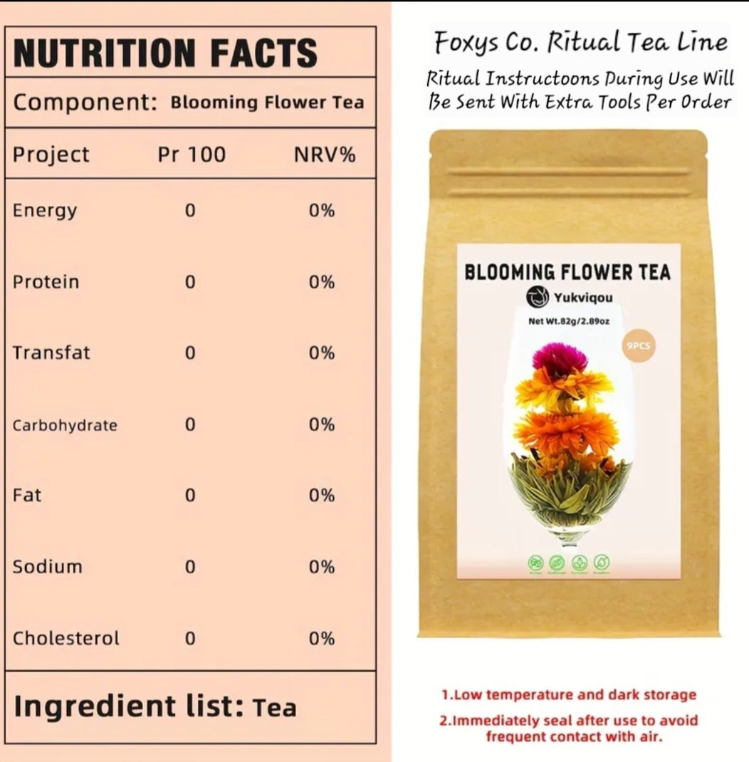 Foxys Magical Blooming Flower Tea - Ritual Tea Of Growth & Rapid Fertility & Manifestations - Activated & Blessed - 9 Pack