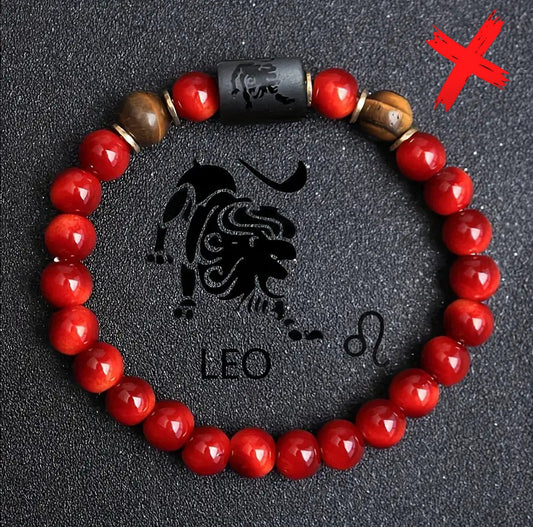 Unstoppable Leo Red Agate & Tigers Eye - Protection Over Lucky Energy & Balance - Transmuting Ritual Bracelet Activated & Blessed
