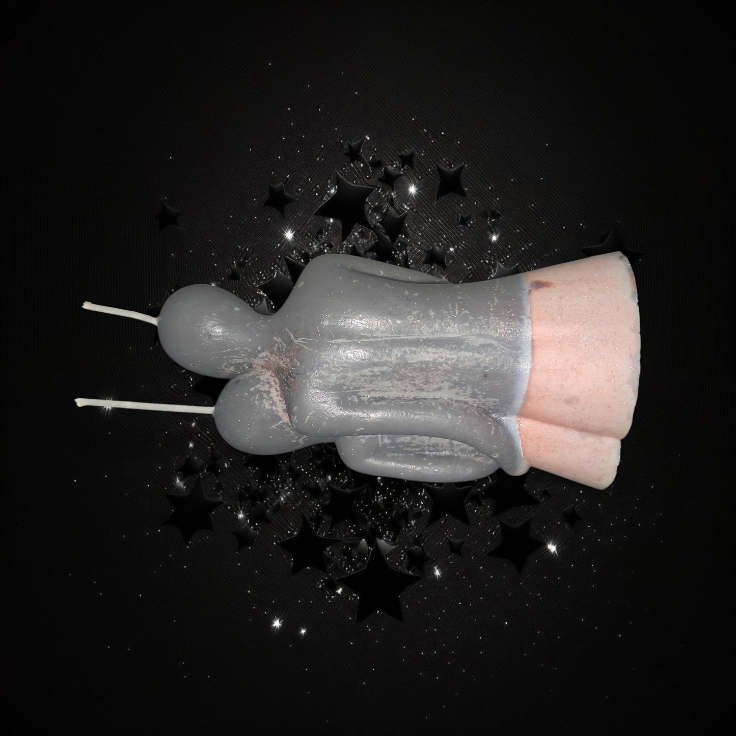Stars & Destiny Aligns For Us - We Are One Always - Rose Quartz & Green Stone & Inside Crystal Filled Ritual Candle