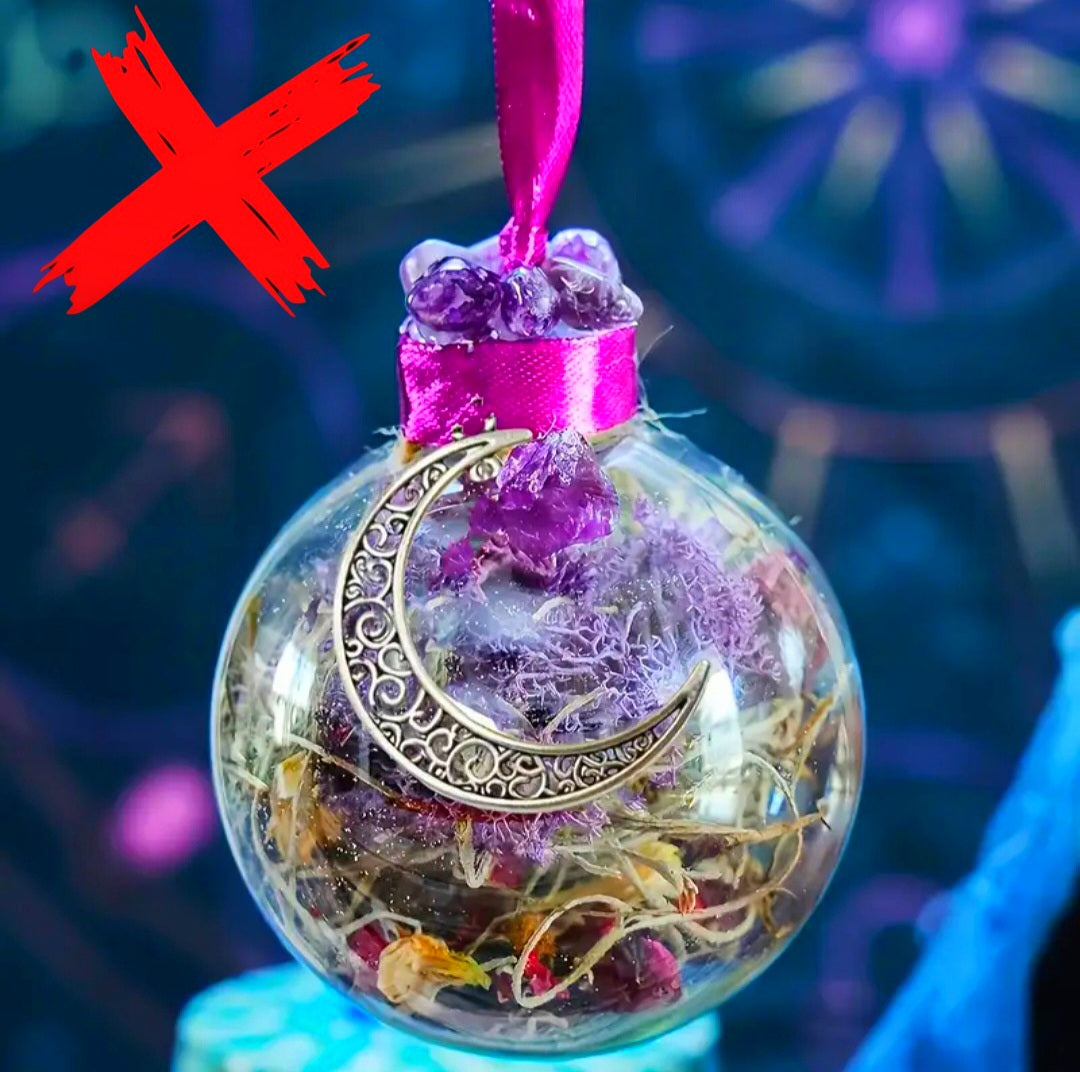 Hanging Purple / Pink Witches Protection / Manifesting Ball - Ritual Activated & Blessed For A Powerful Untouchable Space