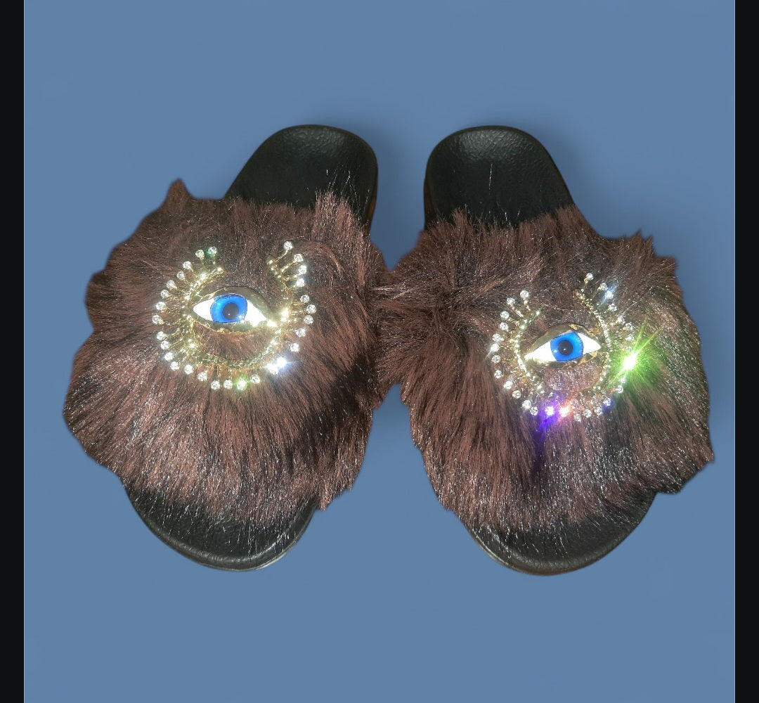 Every Step Counts - Mocha Bear Brown/Black Ritual Manifesting & Protection Activated & Blessed Slides