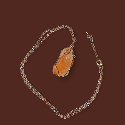 The Bearer Of Happiness & Light Wrapped Raw Citrine Ritual Necklace